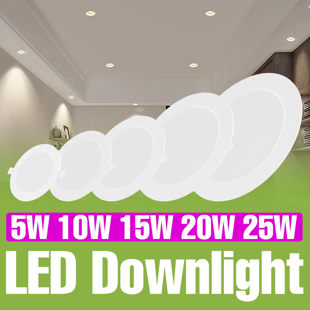 Kitchen Appliances In White - LEDシーリングランプ埋め込み型丸型ダウンライトAC220Vスポットライトちらつきなし冷白色5W 10W 15W 20W 25W家庭用リビングルームキッチン用