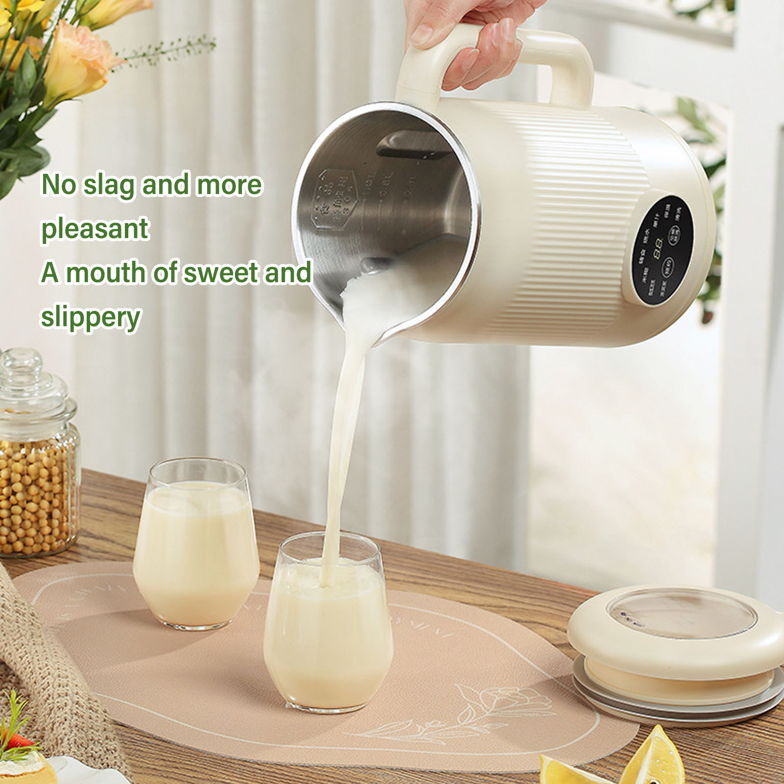 Soy Milk Maker - ナッツミルクメーカー自動大豆マシンフードプロセッサーホットブレンダー家庭用小型ミニ多機能 1L 1.2L