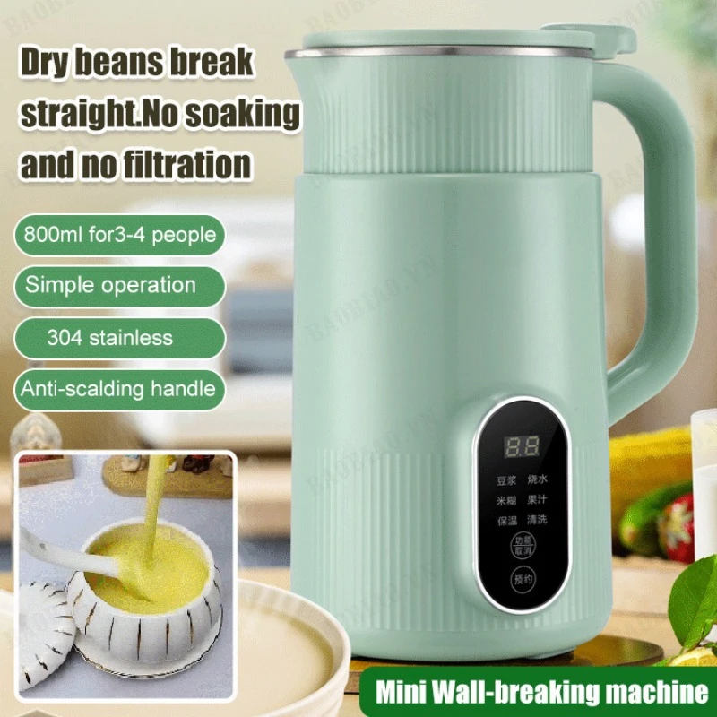 Soy Milk Maker - 多機能ウォールブレイキングマシン,大豆ミルク製造機,ソヤ,豆,牛乳,スライス機,無料フィルター,自動,800ml