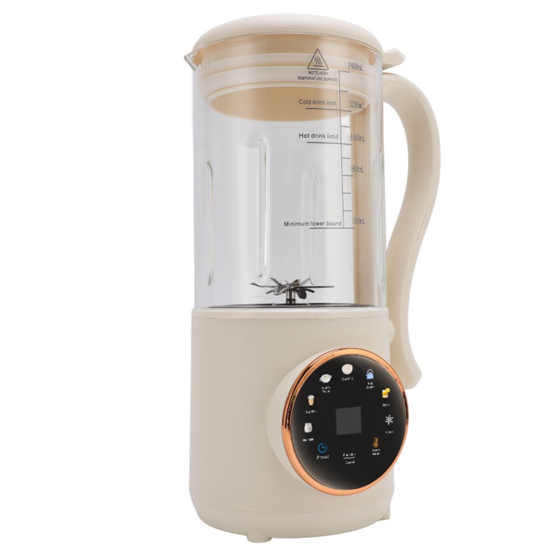 Soy Milk Maker - タイマー付き自動洗浄機能付き断熱1.4Lナッツミルクメーカー多機能豆乳メーカージューサー600W USプラグ110V