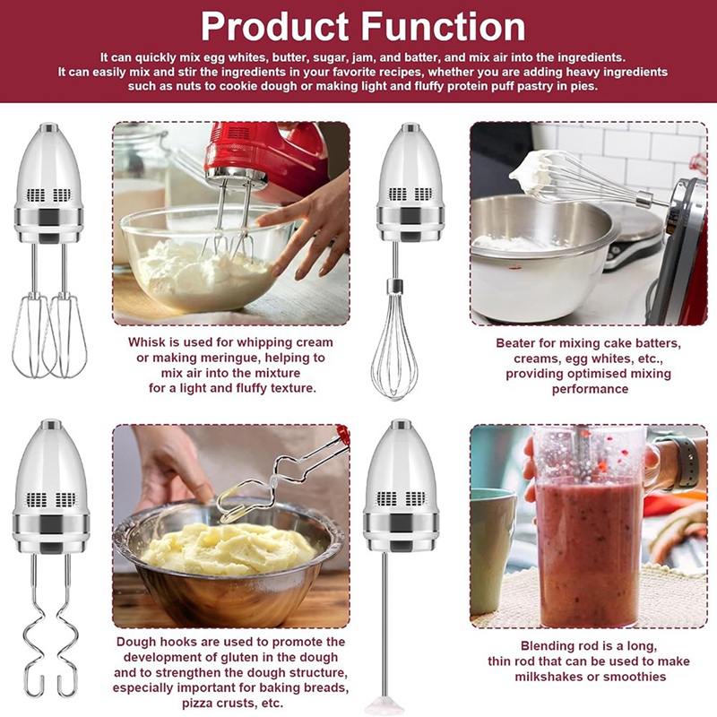ステンレス鋼ハンドミキサーアタッチメント、ビーター、泡立て器 - Kitchenaid Mixer Hand Mixer のレビューと価格