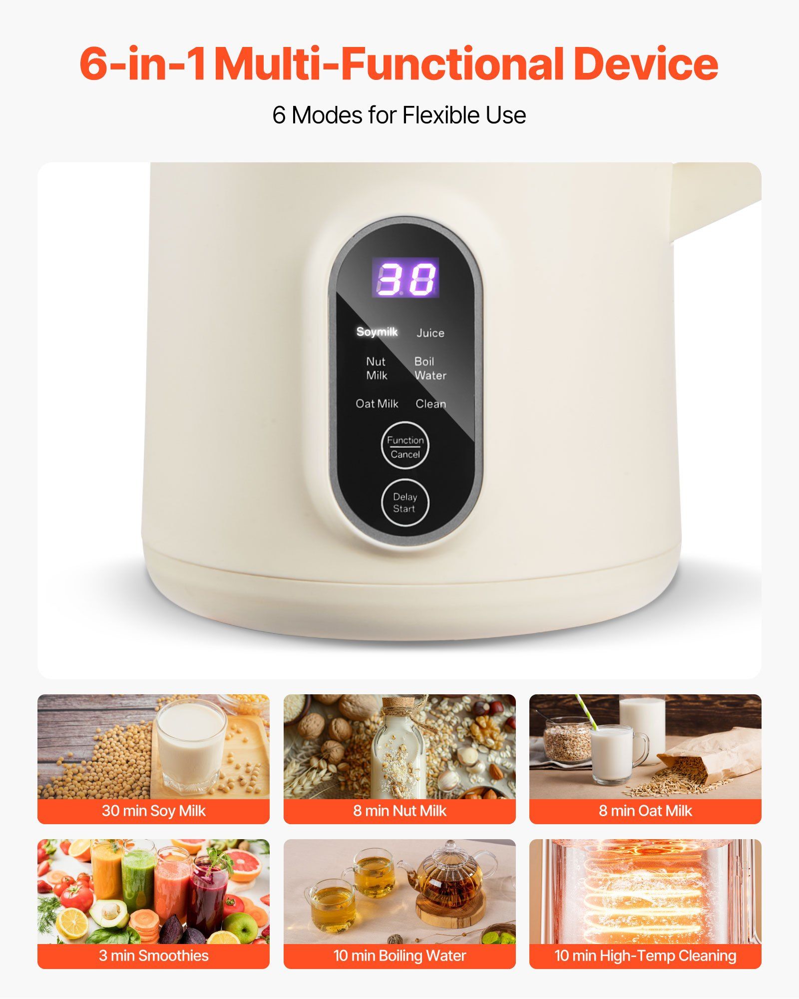 6-in-1ナッツミルクメーカー、20オンス豆乳メーカー、6 - Soy Milk Maker のレビューと価格