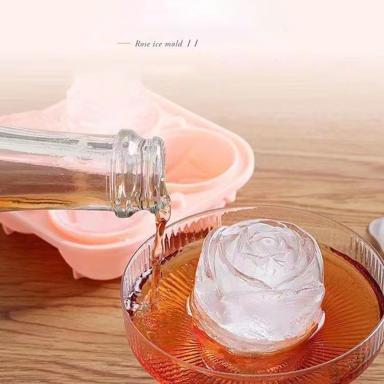 3D ローズアイスモールド 4 穴アイスキューブトレイ型花の - Kitchen Appliances Brand のレビューと価格