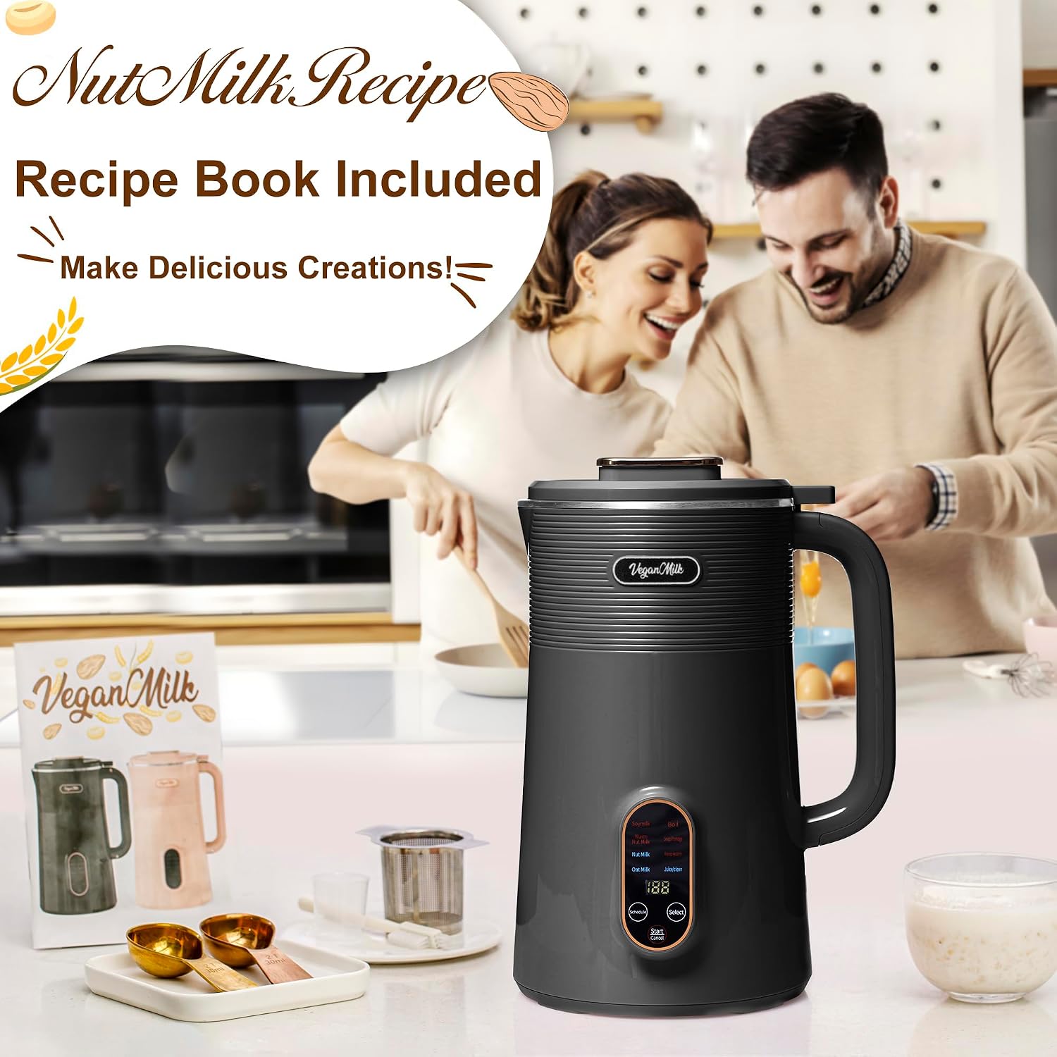 8in1植物性ミルクメーカー：アーモンド、大豆、オート麦など - Soy Milk Maker のレビューと価格