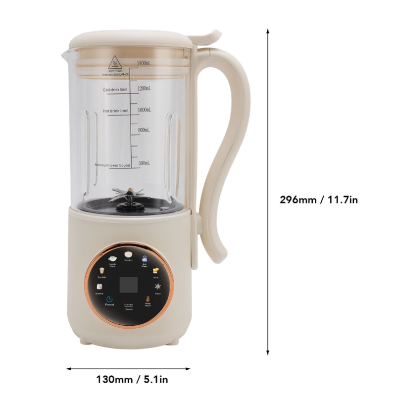 タイマー付き自動洗浄機能付き断熱1.4Lナッツミルクメーカー - Soy Milk Maker のレビューと価格