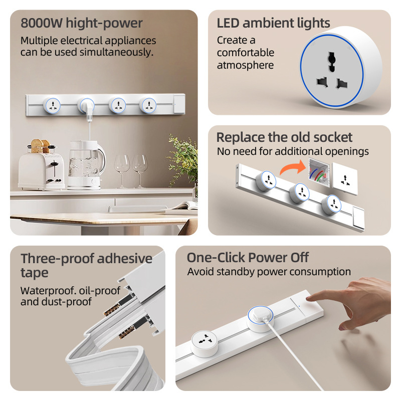 ホワイトホーム可動式電源トラックソケットワンキーパワーオフス - Kitchen Appliances In White のレビューと価格