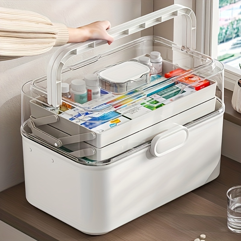 大容量透明蓋付き薬収納ボックス/ディスペンサーボックス -  - Kitchen Appliances In White のレビューと価格