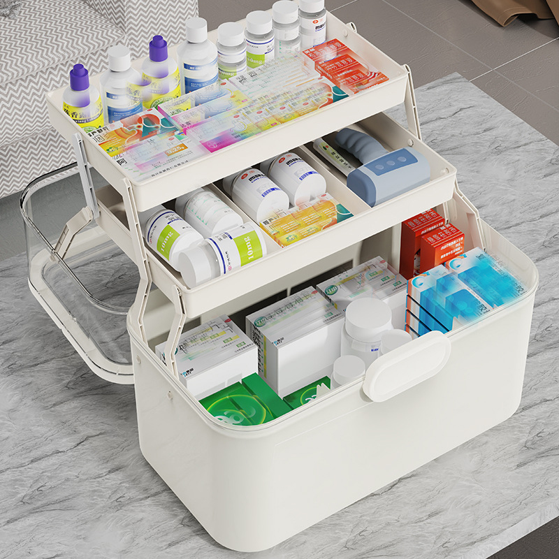 大容量透明蓋付き薬収納ボックス/ディスペンサーボックス -  - Kitchen Appliances In White のレビューと価格